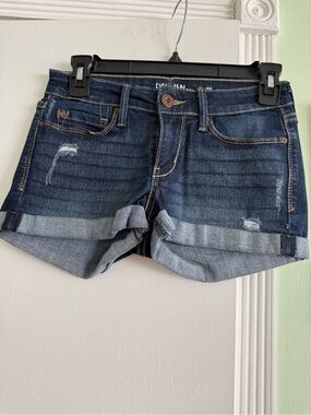 Levi's Dark Blue Rolled-Hem Denim Shorts